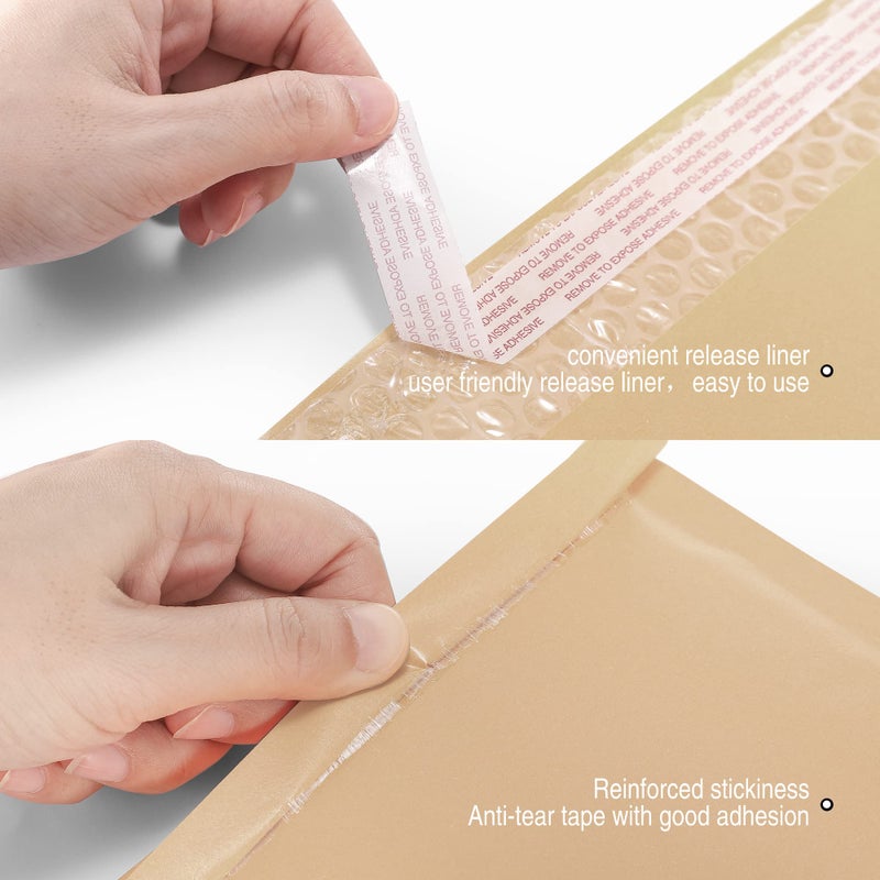 Metronic Kraft Bubble Mailers 6x10 Inch 50Pack Padded Envelopes, Self-Seal Bubble Envelopes, Mailing Envelopes, Packaging for Small Business, Bulk Mailers, Kraft Brown, Bubble Mailers Usable Size 6x9 - Image 3